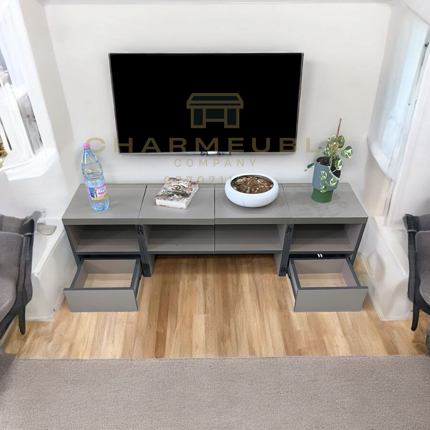 Meuble multifonctions convertible  (Meuble TV, Table basse, Meuble de coin..)