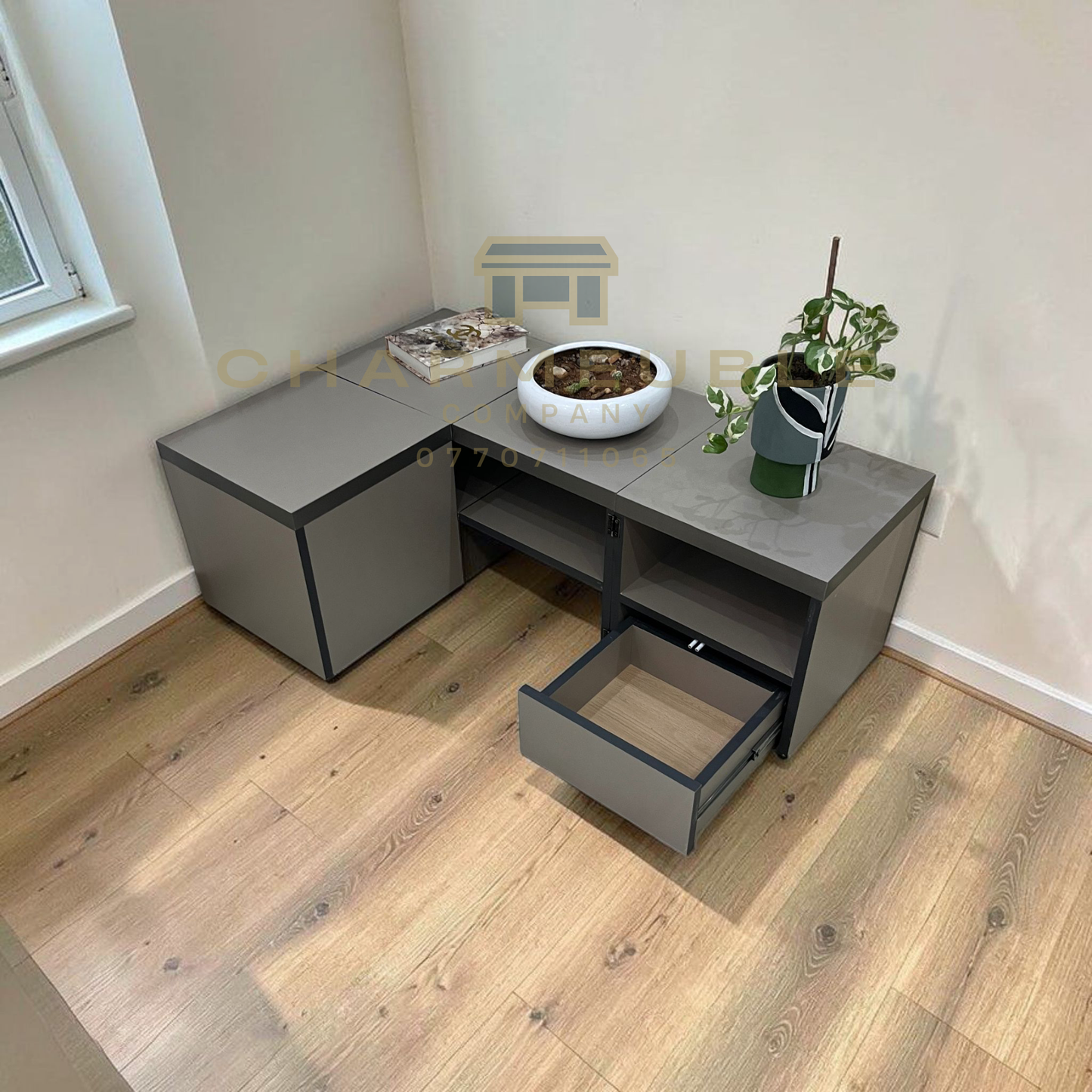 Meuble multifonctions convertible  (Meuble TV, Table basse, Meuble de coin..)