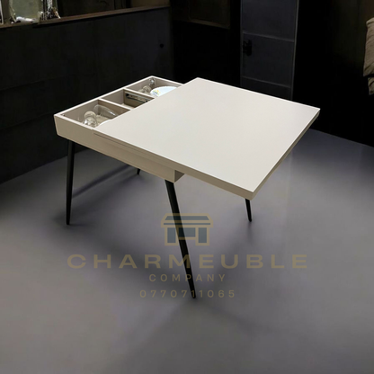 table extensible moderne avec espace de rangement  طاولة عصرية قابلة للتمديد مع مساحة تخزين
