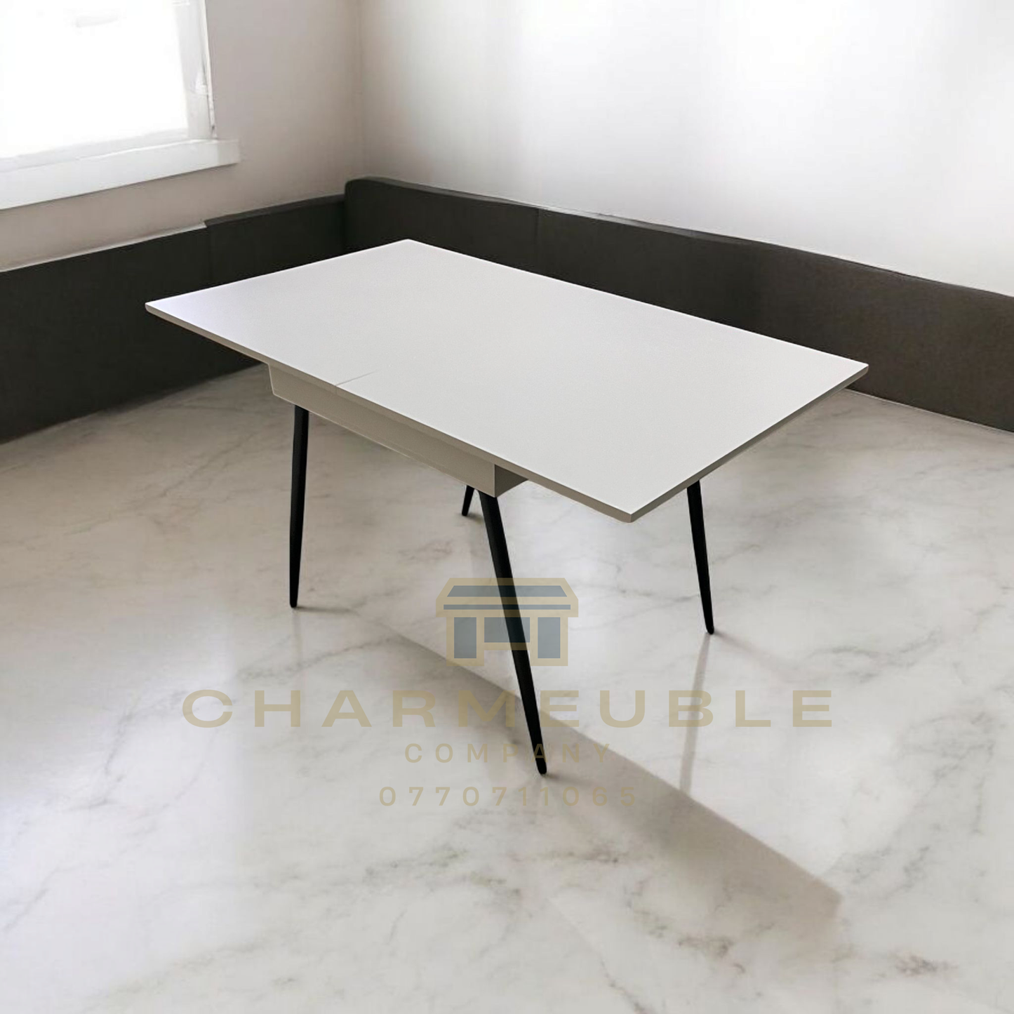 table extensible moderne avec espace de rangement  طاولة عصرية قابلة للتمديد مع مساحة تخزين