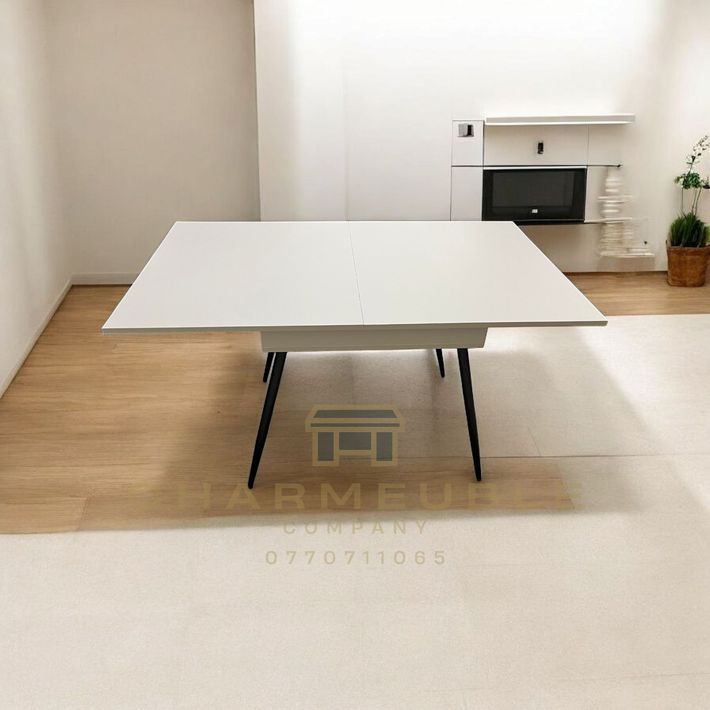 table extensible moderne avec espace de rangement  طاولة عصرية قابلة للتمديد مع مساحة تخزين