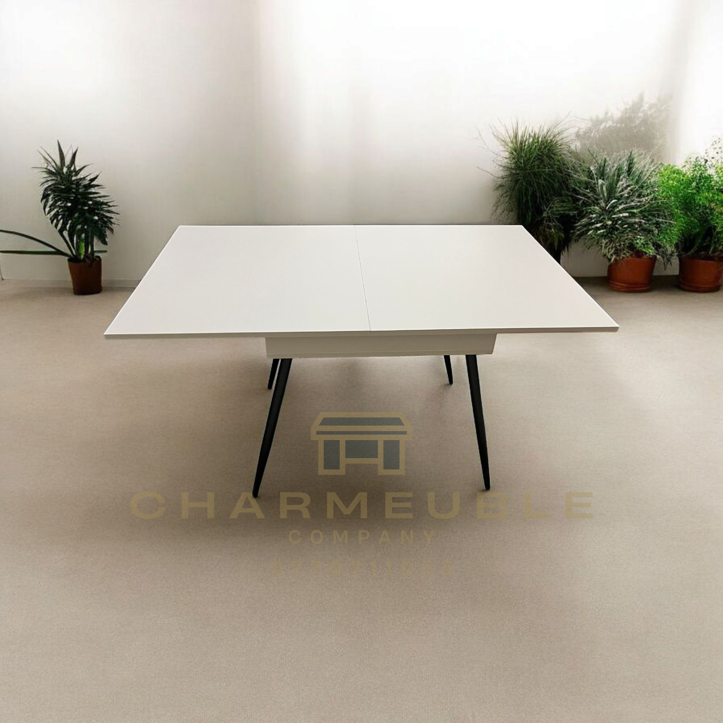 table extensible moderne avec espace de rangement  طاولة عصرية قابلة للتمديد مع مساحة تخزين