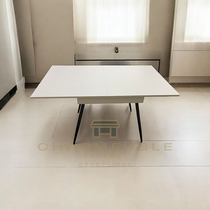 table extensible moderne avec espace de rangement  طاولة عصرية قابلة للتمديد مع مساحة تخزين