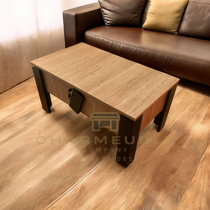 Table basse moderne avec coffre secret طاولة قهوة عصرية مع خزنة سرية