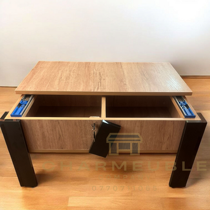 Table basse moderne avec coffre secret طاولة قهوة عصرية مع خزنة سرية