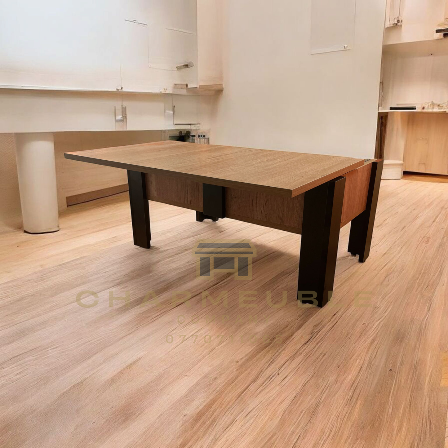 Table basse moderne avec coffre secret طاولة قهوة عصرية مع خزنة سرية
