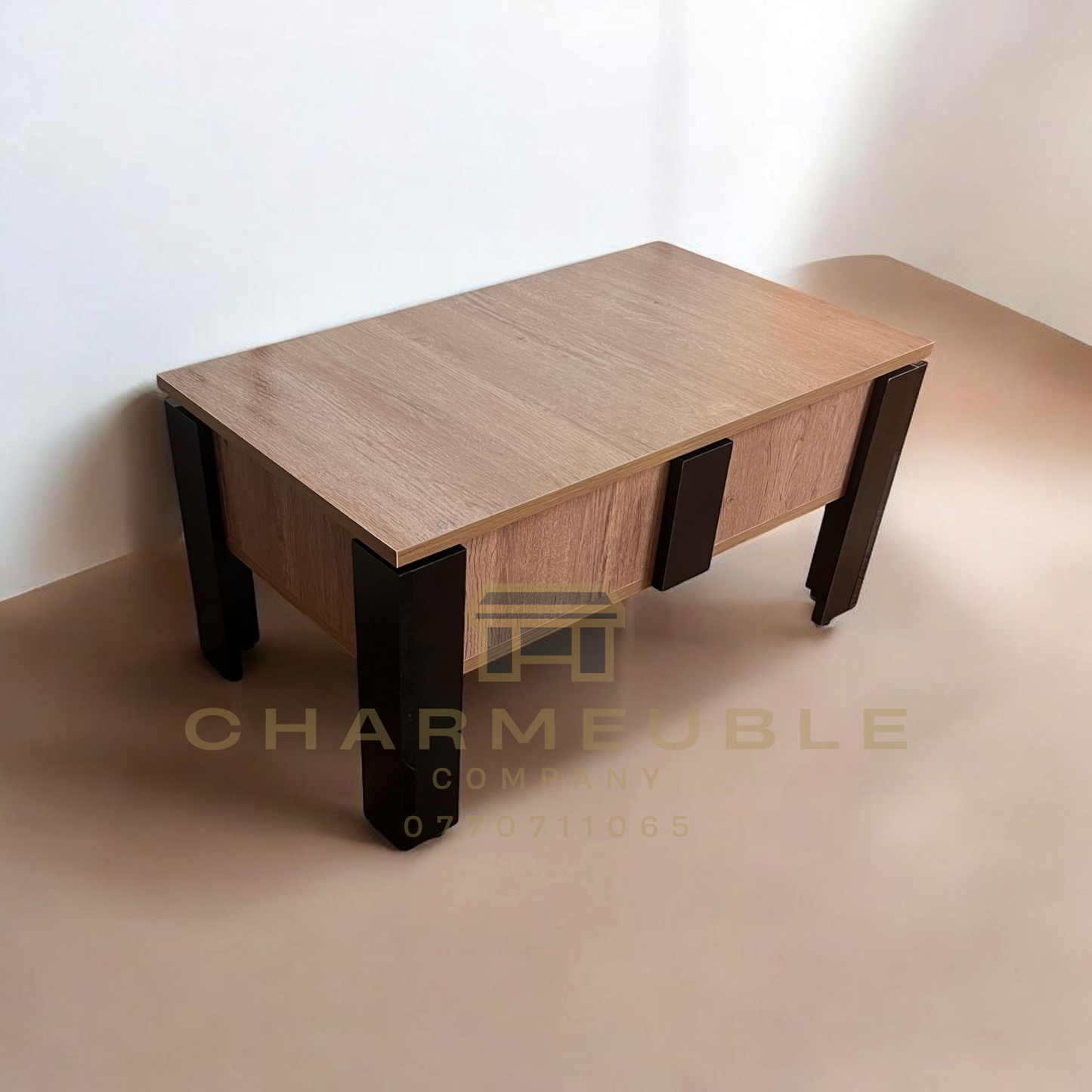 Table basse moderne avec coffre secret طاولة قهوة عصرية مع خزنة سرية